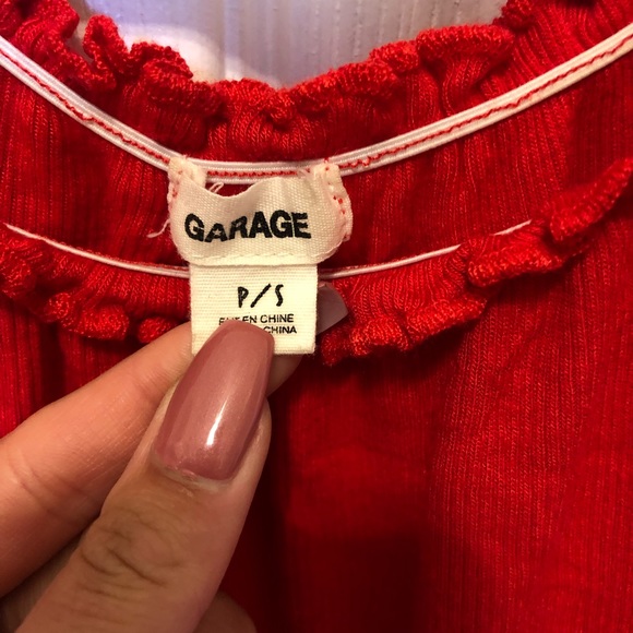 GARAGE Red off the shoulder shirt - Picture 3 of 5